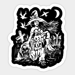 Glamour Graveyard Witch Spooky, Goth, Punk Sticker